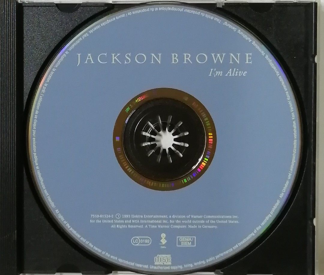 T-shirt Homme Vintage Jackson Browne 'I'm Alive Tour' - Neuf Avec étiquette - Blanc - Fabriqué Aux USA