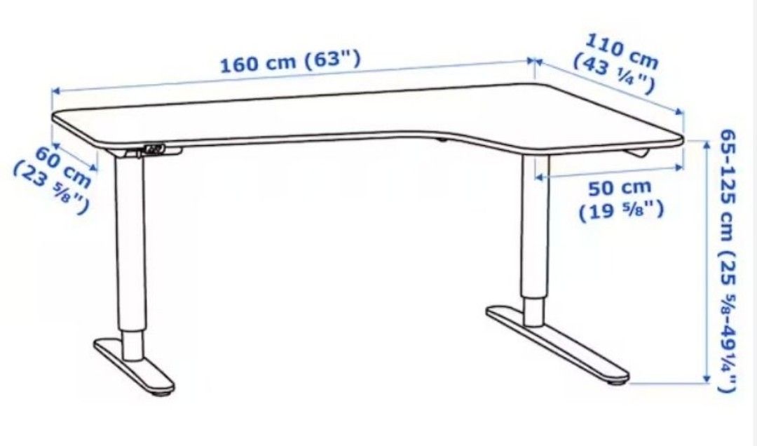 IKEA BEKANT Desk with Cable Management