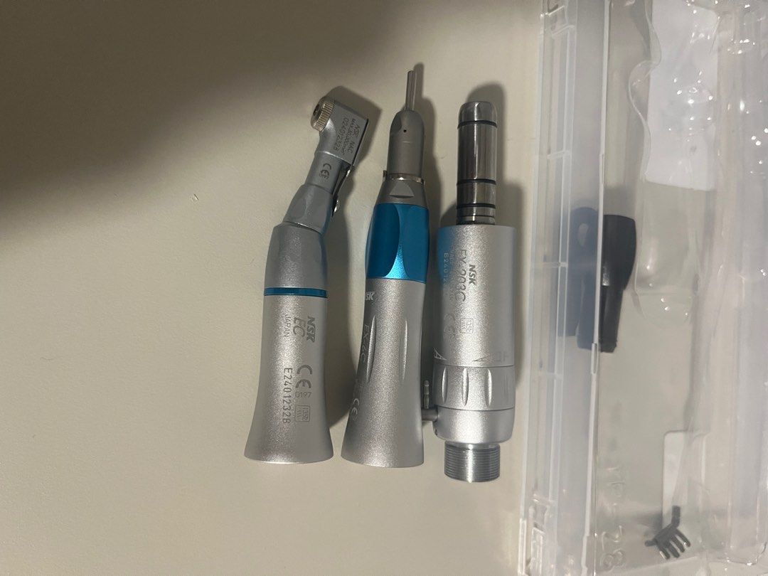 Lowspeed Handpiece Set (Brand new) (Category: Medical Supplies & Tools) located in Quezon City. Submitted by shop_t (Listing ID 1405841430, Image 2). Description: Brand new Lowspeed Handpiece Set Inclusions: 1 airmotor 1 contra-angle handpiece 1 straight handpiece.