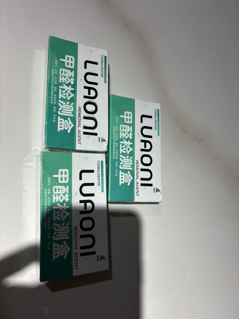 LUAONI Formaldehyde test kit (Category: Cleaning Tools & Supplies) located in Singapore. Submitted by monopanda (Listing ID 1405852968, Image 1). Description: - LUAONI Formaldehyde test kit. - $10 each - Easy to use. - Helps check air quality. - Great for homes and offices..