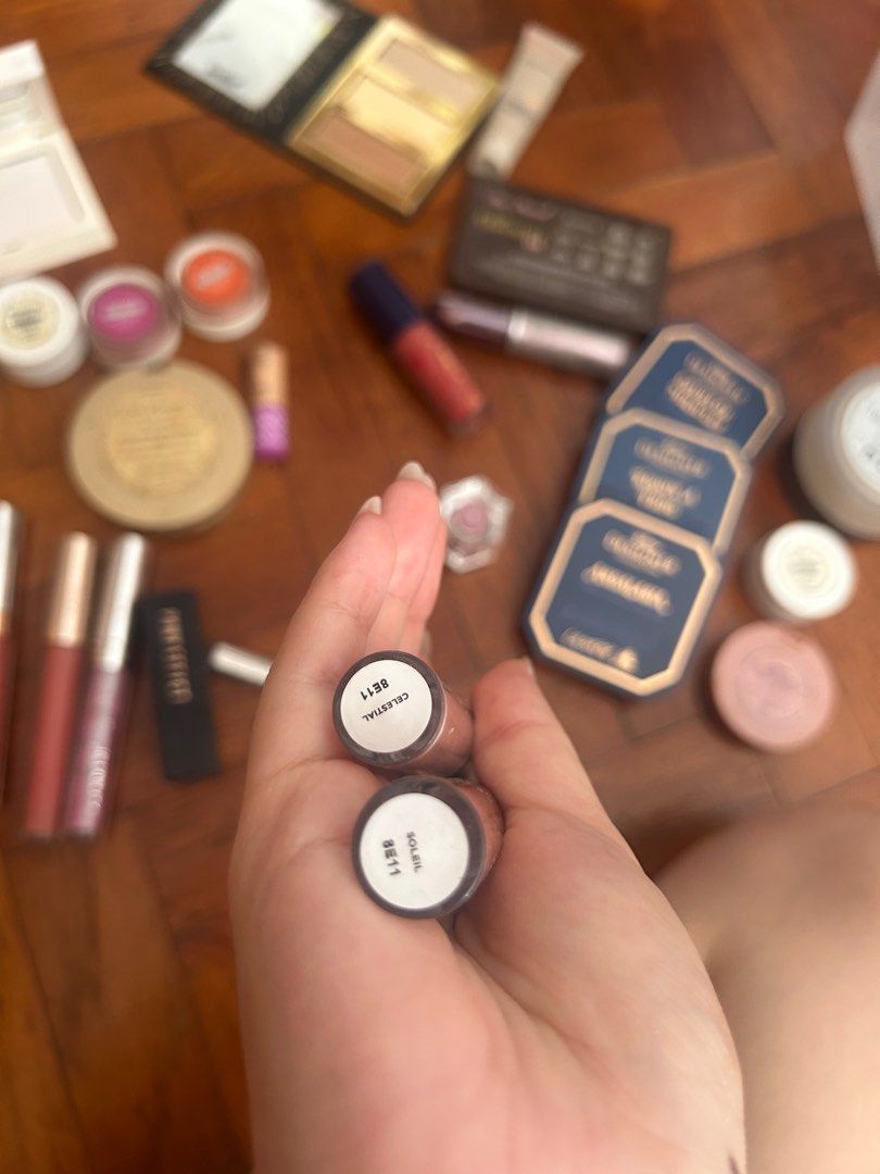 Makeup clearance bundle (Category: Makeup) located in Singapore. Submitted by violet.staycations (Listing ID 1405740745, Image 5). Description: Fenty pro filt’r foundation and concealer, all-over metallic powder raspberry rave Tarte make believe in yourself palette Fenty blotting powder in universal Tarte shape tape concealer, amazonian clay blush, tartiest pro glow to go palette Colourpop super shock shadow, jelly pop shadow, ultra glossy lip, D