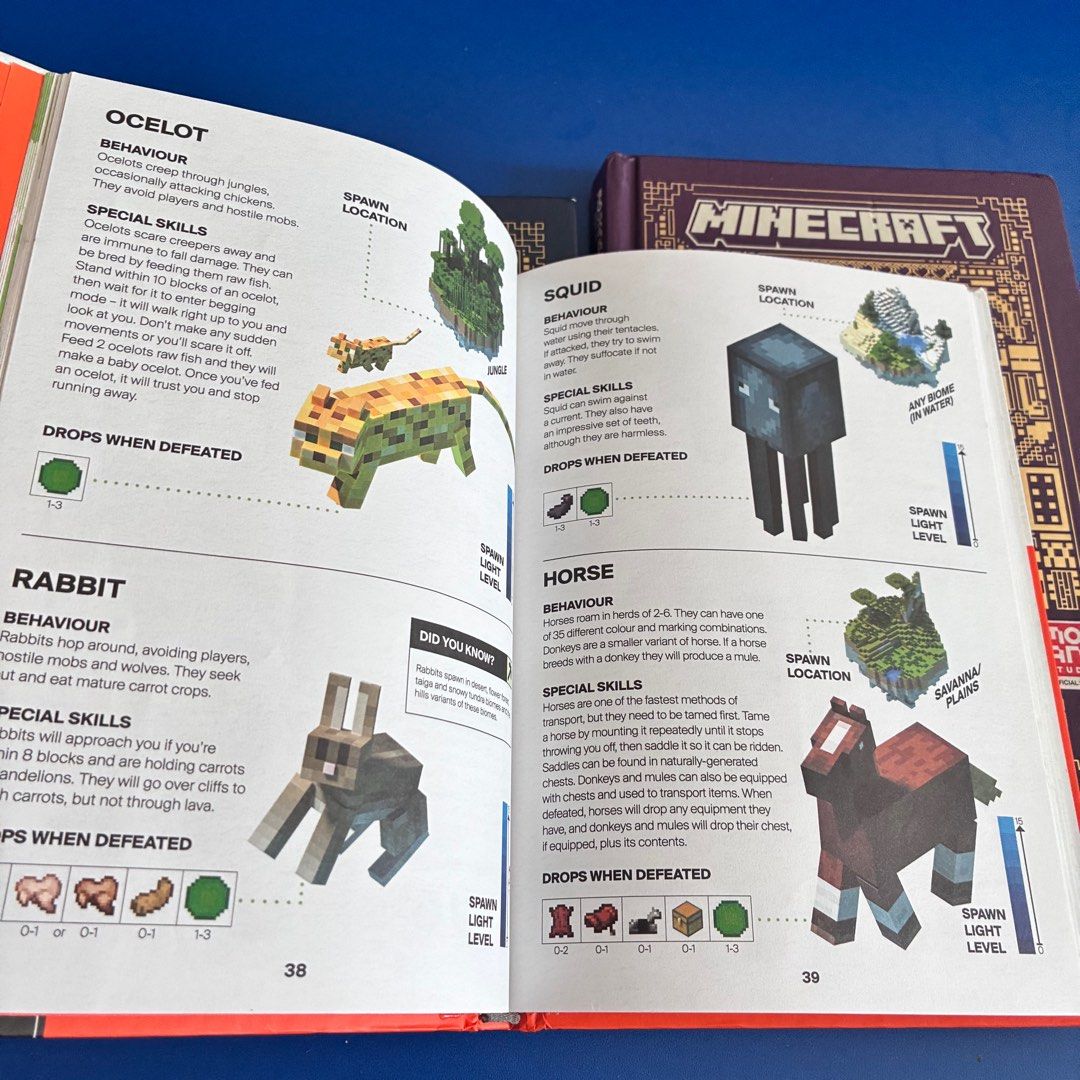 Minecraft (Category: Children's Books) located in Singapore. Submitted by gren88 (Listing ID 1405829264, Image 5). Description: Level up your Minecraft adventures with these official Mojang handbooks! Whether you’re mastering combat, exploring vast biomes, or building your dream world, these beautifully designed guides are packed with strategies . Perfect for players of all ages who want to become true Minecraft masters! Aged : 8-14 Handbooks ( s