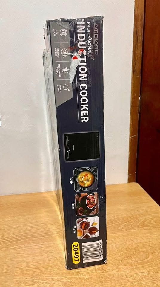 Professional Induction Cooker (Category: Cookers) located in Angono. Submitted by regineraymundo (Listing ID 1405745778, Image 3). Description: FOR SALE!! Ambiano Induction Cooker (Warehouse Display) (Damaged box Only pero brand new po yung item) BAWAL po sa maarte 🙅‍♀️ AMBIANO brand is a trademark of ALDI Inc., from Australia. Details: Brand: Ambiano Model: WUN-ICP-01 Color: Black Voltage: 220V Power: 2000W ▶️LED Display ▶️ 120 Mins. Auto Off ▶