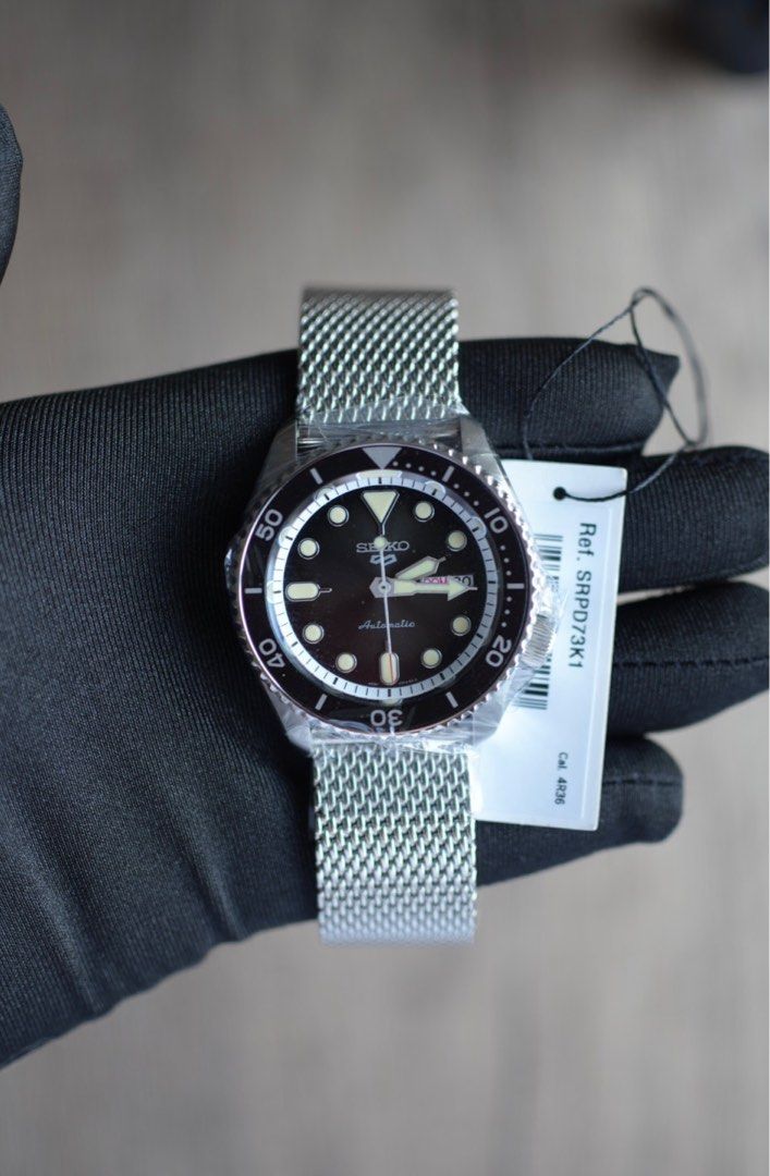 Seiko 5 Sports SRPD73K1 (Category: Men's Watches) located in Muntinlupa City. Submitted by greendragons (Listing ID 1405713631, Image 1). Description: Seiko 5 Sports SRPD73K1 Beads-of-rice bracelet Brand new Below SRP 17,000 only 🏆.