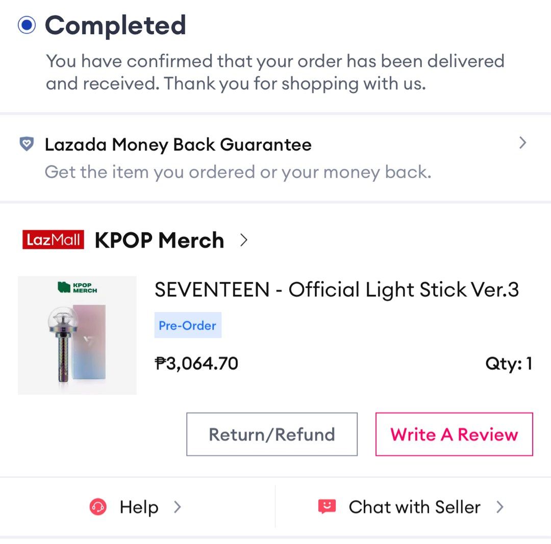 Seventeen Carat bong ver 3 (Category: K-Wave Merchandise) located in Marikina City. Submitted by yazdeclutters (Listing ID 1405870248, Image 2). Description: Selling caratbong v3 - used 2x (ftb day 1, 17rh day 1) - complete and original parts included - clean, no skin or stickers on actual lightstick - inclusions: original lightstick parts in, box, strap, dust bag originally bought from purple heart app.