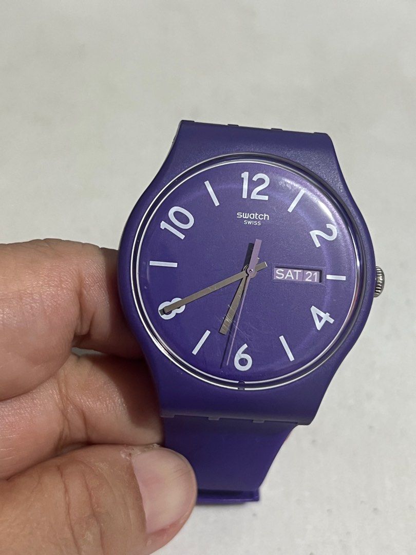 Swatch Swiss Purple Watch (Category: Women's Watches) located in Quezon City. Submitted by melalog (Listing ID 1405718691, Image 1). Description: For sale is an original swatch watch. Purple. Selling for 1700 plus shipping. Pm if interested. .