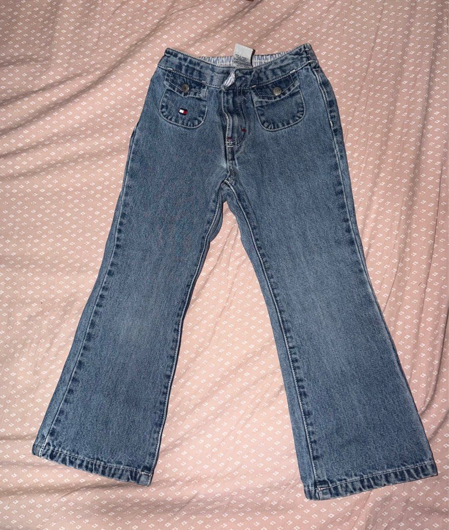 Tommy Hilfiger Flare Jeans 4T (Category: Babies & Kids Fashion) located in Tacloban City. Submitted by chaomg (Listing ID 1405875322, Image 1). Description: - Authentic Tommy Hilfiger flare jeans - Size: 4T - Classic denim wash - Comfortable elastic waistband - Features front pockets - Iconic Tommy Hilfiger logo - Stylish and durable MOP: GCash/Maya Payment.