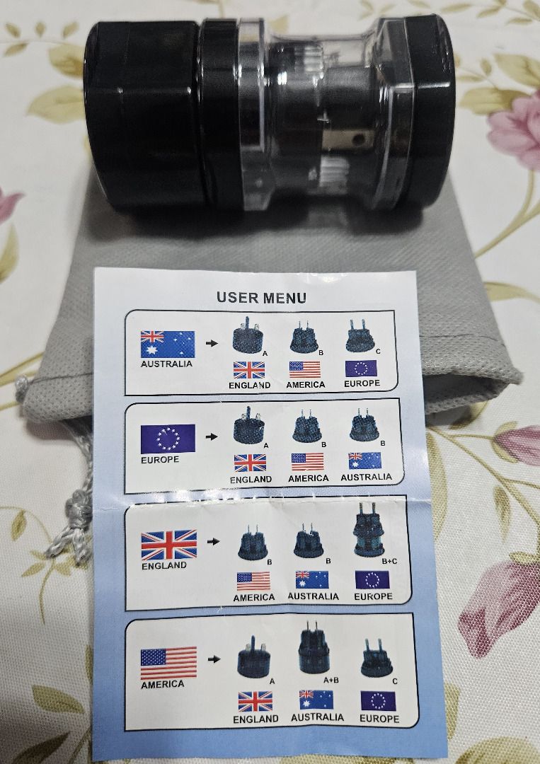 Travel Adaptors - Worldwide (Category: Cables & Adaptors) located in Makati City. Submitted by KuWeLaDevil01 (Listing ID 1405727918, Image 1). Description: Travel Adaptor - Worldwide Rated 110-250V, 10A For the happy traveler. If you want a new one or a spare to keep in your backpack or suitcase. Comes with a pouch and instructions. It does not have a fuse, take note. Personally, what we do is we bring one of this along with a 4-5 outlet extensio