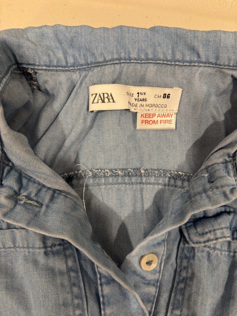 Zara Denim Romper 1.5 Years Old (Category: Babies & Kids Fashion) located in Quezon City. Submitted by bnsellacct (Listing ID 1405717680, Image 1). Description: .