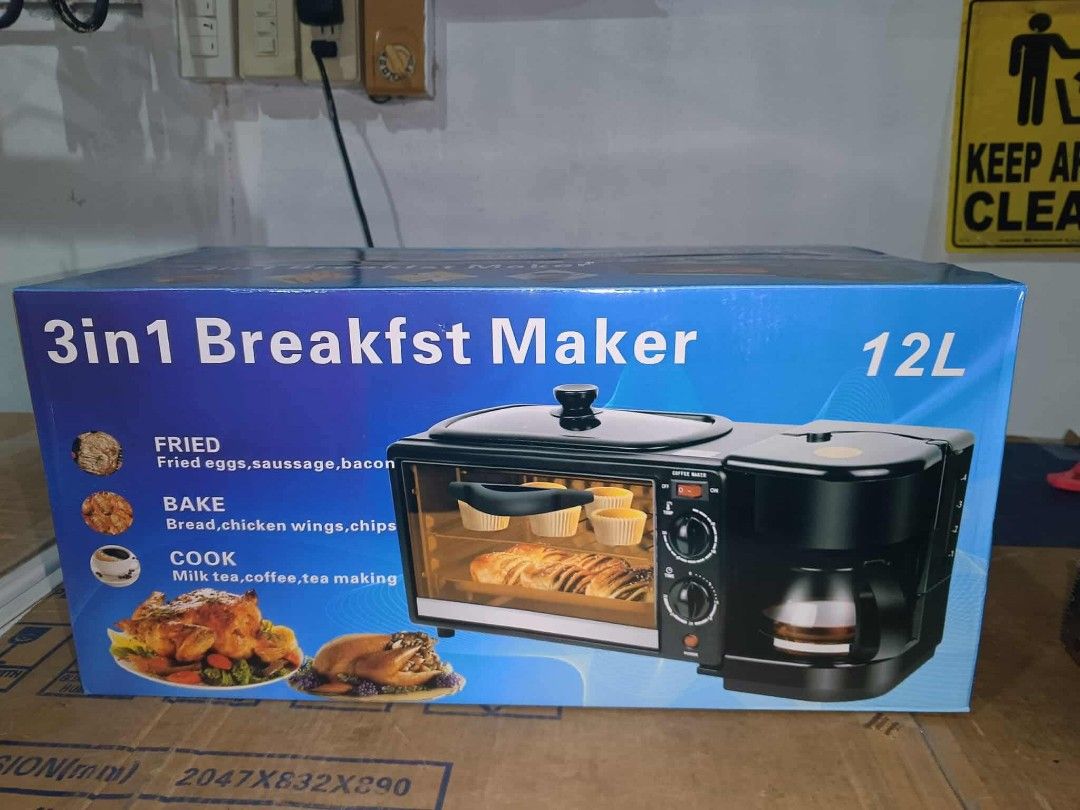 3IN1 ELECTRIC BREAKFAST MAKER (Category: Other Kitchen Appliances) located in Manila. Submitted by redonline (Listing ID 1405937937, Image 3). Description: 3IN1 ELECTRIC BREAKFAST MAKER ₱1500 ✔️toaster oven ✔️grill pan ✔️coffee maker ON HAND BRAND NEW Mode of Payment: Gcash,COD Same day delivery + Delivery Fee.