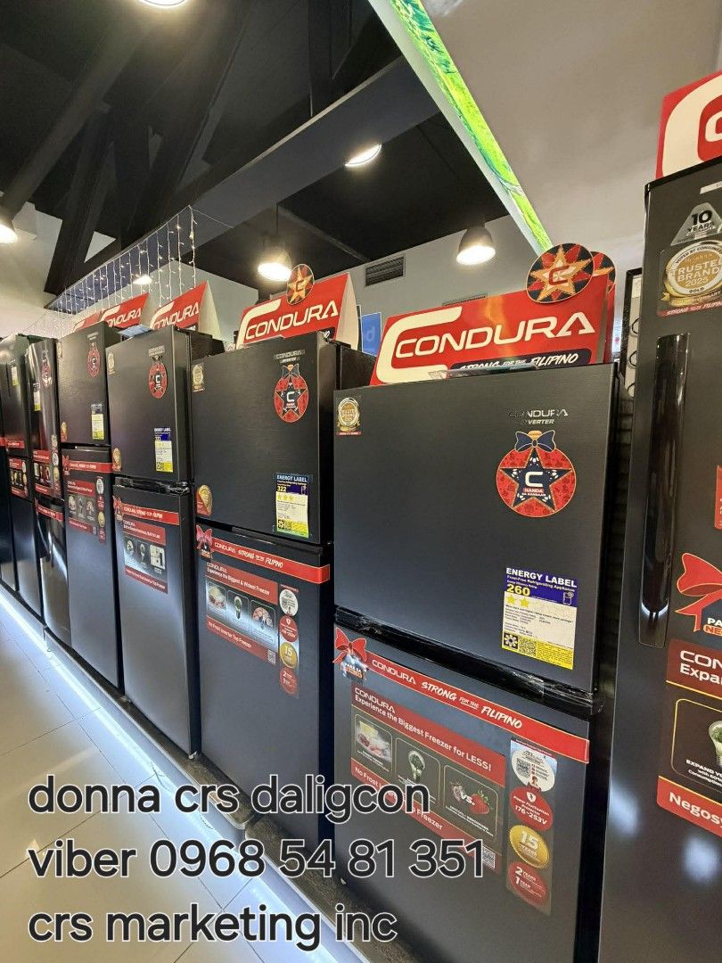 Condura ref (Category: Refrigerators and Freezers) located in Manila. Submitted by donnasagao03665 (Listing ID 1406051486, Image 3). Description: 🟩 CONDURA REFRIGERATOR NO FROST INVERTER REFRIGERATOR / CONDURA PERSONAL REF / CONDURA REF 🟩 TWO DOOR INVERTER 📍 CTF650i 6.3 - 14,200 📍 CTF77i 7.0 - 15,300 📍 CTF83iCG 8.3 - 16,000 📍CTF88i 8.8 - 16,300 📍CTF98i 9.8 - 17,600 📍CTF107i 10.7 - 19,500 PERSONAL REF 📍 CPR90TD WHT 3.1 - 8,900 📍 CPR90TD 
