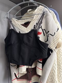 Initial Black Strap Top
