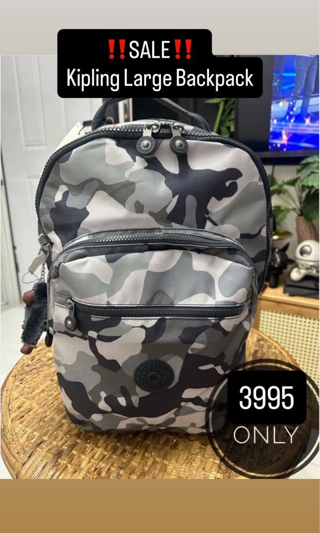 kipling large seoul backpack (Category: Backpacks) located in Cavite. Submitted by mylittlechicshop (Listing ID 1380930169, Image 1). Description: Kipling Seoul Large Backpack ✅4200 only Exterior: Nylon / Interior: Recycled Polyester Dimensions: 12.75" L x 17.25" H x 9" D Weight: 1.41 lbs Volume: 27L Top carry handle 15" laptop sleeve Two front zip pockets Water bottle pockets Adjustable, padded backpack straps Monkey keychain ‼️pwedeng pangtrave