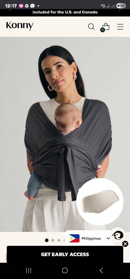 Konny Baby Wrap Carrier (Category: Carriers & Slings) located in Makati City. Submitted by mindysshop (Listing ID 1406077403, Image 3). Description: Pre-loved baby carrier for 3 months and up babies until 10 kgs. Breathable and light Material. Take all with breathable ring carrier .