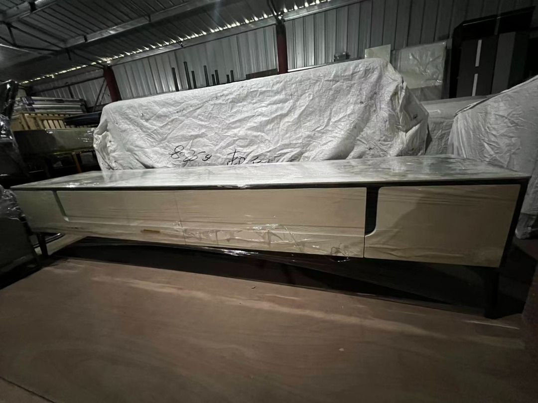 Modern Marble TV Console Rack (warehouse sale) (Category: Office Furniture & Fixtures) located in Paranaque City. Submitted by pilipinashop (Listing ID 1390492582, Image 1). Description: WAREHOUSE SALE‼️ BRAND NEW!!! code: CD-813 Italian Simple TV Rack Cabinet original price: 23,500 size: L - 203cm H - DELIVERY: The shipping fee will be shouldered by the buyer through lalamove within metro manila. Orders will be confirmed once the proof of paymen