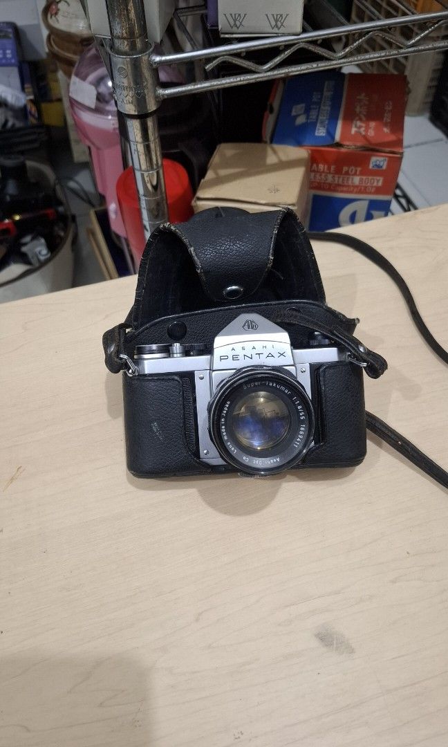 PENTAX ASAHI (Category: Cameras) located in Antipolo. Submitted by goldentiger-ac44 (Listing ID 1405936084, Image 3). Description: PENTAX ASAHI The Pentax S3 is part of a range beginning with the AP in 1957. The S3 is an SLR (Single Lens Reflex) camera with the classic pentaprism viewfinder. The standard lens it came with is an f:1.8, 55mm, Auto-Takumar. It’s shutter speeds are 1 – 1/1000 Sec + B & T. It does not have a flash shoe, but it does ha