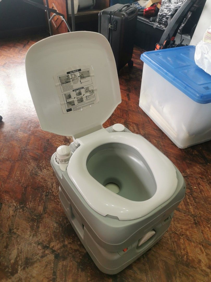 Portable Toilet with Flush (Category: Bathroom & Kitchen Fixtures) located in Manila. Submitted by sonderman (Listing ID 1405991392, Image 2). Description: Portable toilet with flush Brand new never been used For outdoor and camping 12 liter fresh water capacity 20 liter waste water capacity .