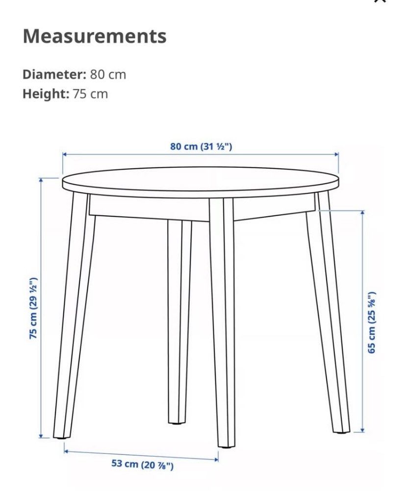 Solid Wood Round Dining Table (Category: Tables & Sets) located in Singapore. Submitted by ivyprep07037305 (Listing ID 1405970700, Image 2). Description: - Solid acacia wood - Like new, no scratches / chips / etc - 80cm diameter - Selling to upgrade to larger table.