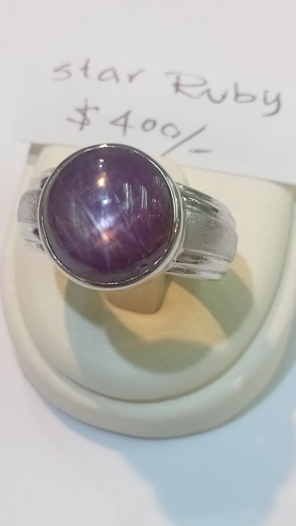 Star Ruby Ring - $400 (Category: Rings) located in Singapore. Submitted by mugems (Listing ID 1405999269, Image 1). Description: - Gorgeous star ruby ring - Beautiful purple color - Displays a visible star effect - Set in silver or white metal - Price: $400.
