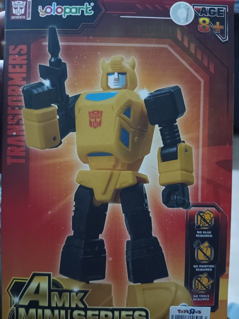 Yolopark Transformers AMK Mini Series Bumblebee (Category: Designer & Blind Box Toys) located in Pasig City. Submitted by chaewinks (Listing ID 1406048020, Image 1). Description: - Bought two weeks ago - Opened and assembled once - With paint defect sa face - Complete parts RFS: Impulsive purchase.