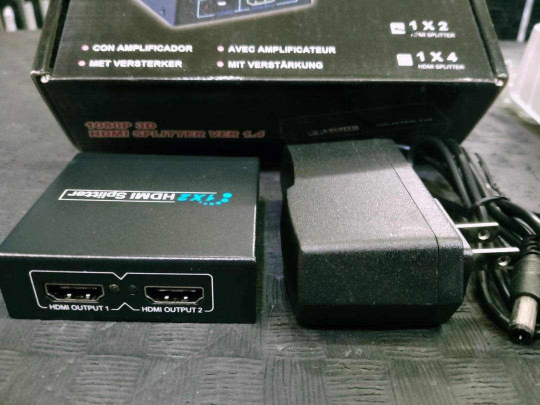 1x2 HDMI Splitter 1080P 3D Ver 1.4 (Category: Cables & Adaptors) located in Quezon City. Submitted by nearlink091613 (Listing ID 1406152928, Image 3). Description: FOR SALE! Reference : 1080P-3D HDMI Splitter 2 ports 1080P 3D Ver 1.4 - Input : HDMI 19pin - Output: HDMI 19pin - Max transmission speed 10.2Gbps - Resolution 480i, 4080P, 1080P, 720P - Support HDTV 1080P - HDCP compatible - Power consumption: 6W Max - Power supply: 6V DC, 2A - Dimensi