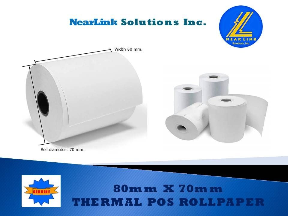 80mm x 70mm Thermal POS Rollpaper (Category: Office & Business Technology) located in Quezon City. Submitted by nearlink091613 (Listing ID 1406157252, Image 1). Description: FOR SALE! - 80mm x 70mm thermal POS roll paper - Ideal for point-of-sale systems - Roll diameter: 70mm - Width: 80mm - High-quality thermal paper - Perfect for receipts and documents - Brand: NearLink Solutions Inc. Visit @ Gilmore I.T Center Store Name: Nearlink Solution's I
