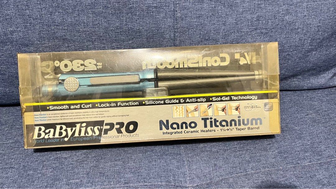 BaBylissPRO 1 1/4" ConiSmooth Nano Titanium Curler (Category: Hair) located in Pasig City. Submitted by jacq0301 (Listing ID 1406121884, Image 2). Description: Babyliss Pro Nano Titanium Brand new; just kept in storage for a few years but never got to use it RFS - need storage space .