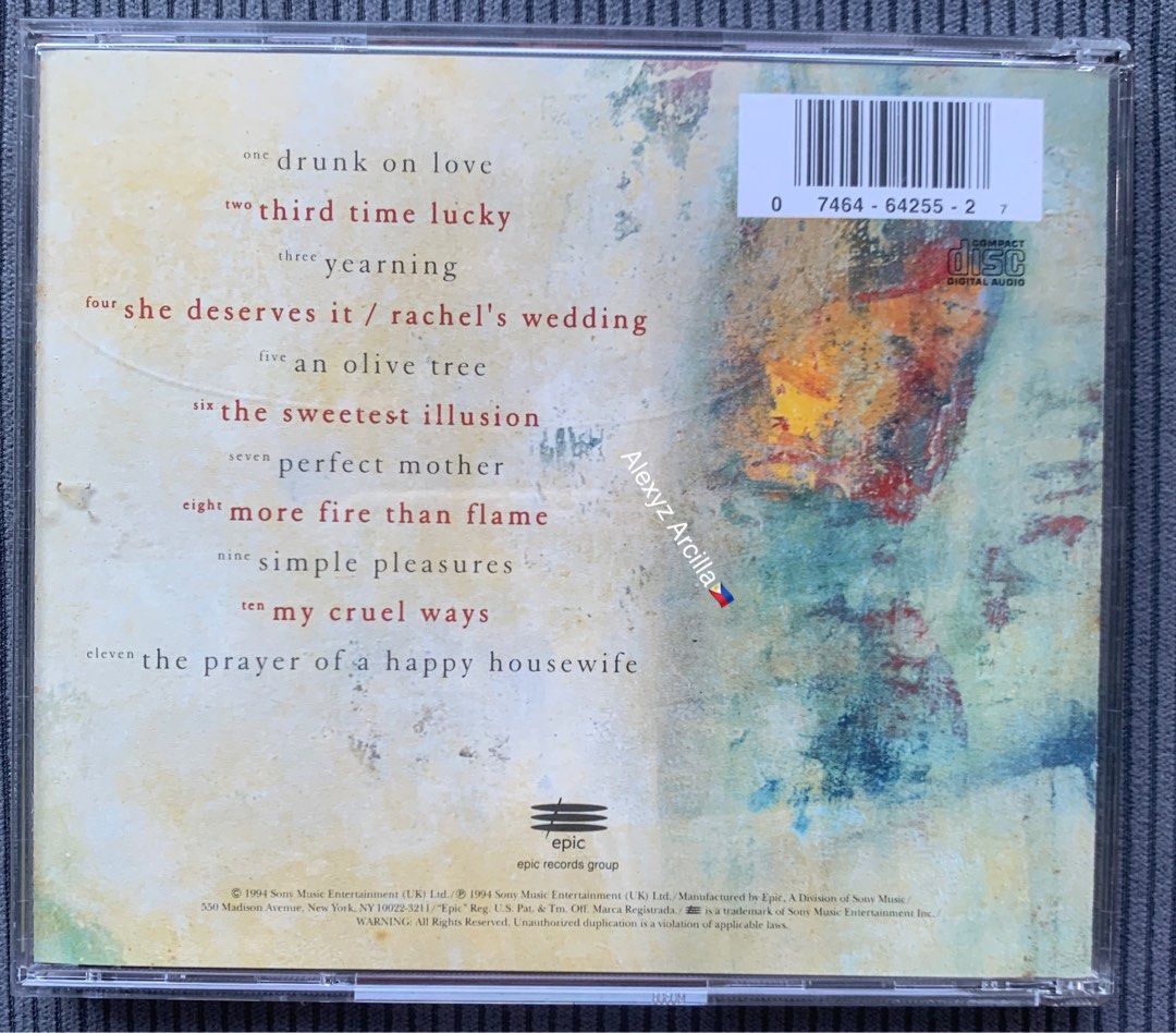 Basia - The Sweetest Illusion CD (Category: CDs & DVDs) located in Manila. Submitted by pitchi0969 (Listing ID 1406171179, Image 2). Description: Basia, The Sweetest Illusion, CD The Sweetest Illusion is the third solo studio album by Polish singer-songwriter Basia, released on 28 April 1994 by Epic Records. The record spawned the hit "Drunk on Love". 1. Drunk on Love" (Trzetrzelewska, White, Peter Ross) – 4:46 2. Third Time Lucky" – 5:01 3. Year