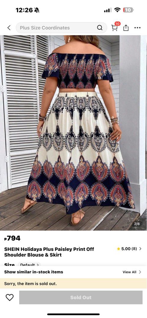 Bohemian Set (Boho Top and Skirt) Plus Size (Category: Sets or Coordinates) located in Las Pinas. Submitted by bookoffmnl (Listing ID 1406133968, Image 3). Description: Bohemian Set Top and Skirt Size: 4XL (Best Fit is 3X) Bought from Shein Only Used Once for Company Party.