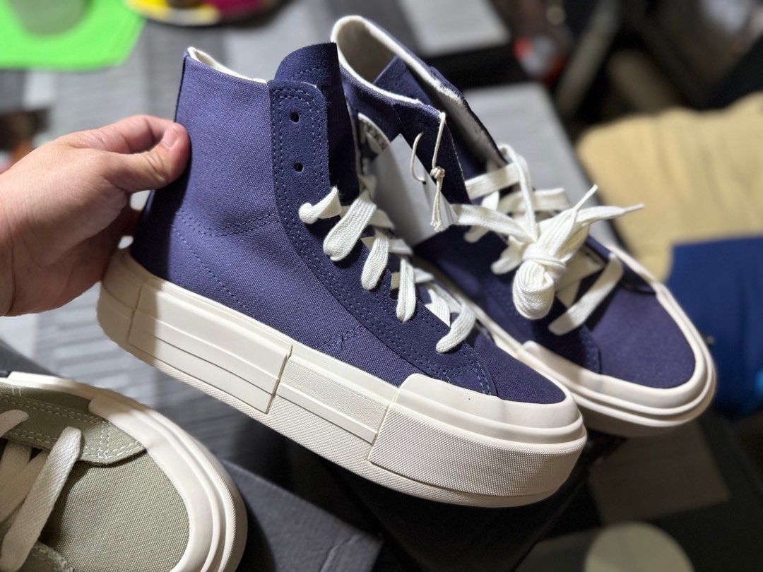 Converse CTAS Cruise Hi Sneakers (Category: Sneakers) located in Binan City. Submitted by jgca01 (Listing ID 1406281694, Image 2). Description: - Converse CTAS Cruise sneakers - Available colors: light field surplus/egret and enchanted blue/black - High-top design - White laces - Thick sole - Size: 6.5 Women's / 5 Unisex - Condition: Unworn -3k bundle sale.