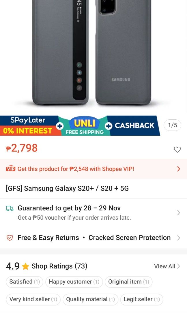 [GFS] Samsung Galaxy S20+ Smart Clear View Cover (Category: Cases & Sleeves) located in Quezon City. Submitted by greatfindstuff (Listing ID 1406284342, Image 2). Description: ₱ 1,250.00 Original and Sealed Samsung Galaxy S20+ Smart Led View Cover [EF-ZG985] from Samsung Store Pull out 📍Novaliches, Quezon City 🛵 Lalamove/Grab/Toktok 💰 GCash/BPI/Paymaya/ Cash on Pick up #SamsungS20+Case #SamsungCase #SamsungS20+ #GFS #GreatFindStuff.
