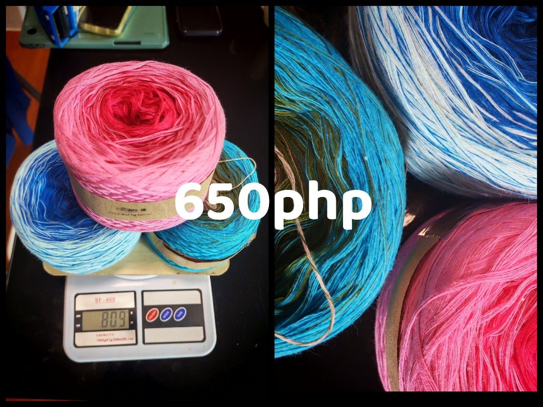 Gradient Yarn Bundle (Category: Craft Supplies & Tools) located in Cavite. Submitted by skysuperstar (Listing ID 1406197013, Image 1). Description: I have multiple listings for yarns. Paki zoom nlng po ung picture for detailed look of the yarn. Weight and price are posted per picture. 4K for take all. Lots of freebies included for take all only (picture also posted).