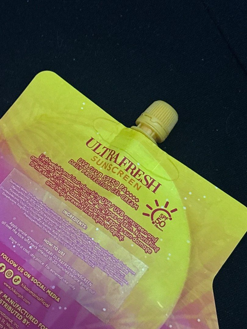Hikari Skin Essentials Ultra Fresh Sunscreen (Category: Face Care) located in Manila. Submitted by thingsforsale07 (Listing ID 1406259940, Image 2). Description: BRAND NEW SEALED .