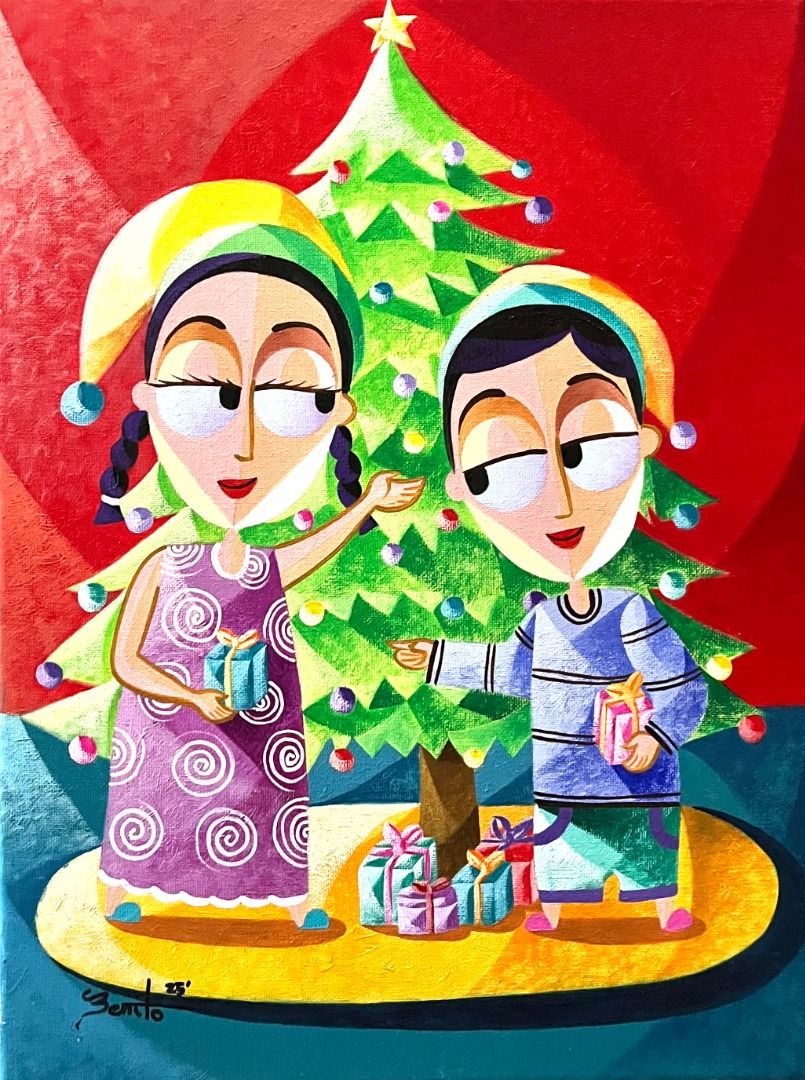 Holiday Giving - Jovan Benito (Category: Art & Prints) located in Taguig. Submitted by drybrushgallery (Listing ID 1406176856, Image 2). Description: Holiday Giving Jovan Benito, 2025 Oil on Canvas Artwork Dimension: 16" x 12" with Certificate of Authenticity PM FOR INQUIRY 0917 565 2917 .