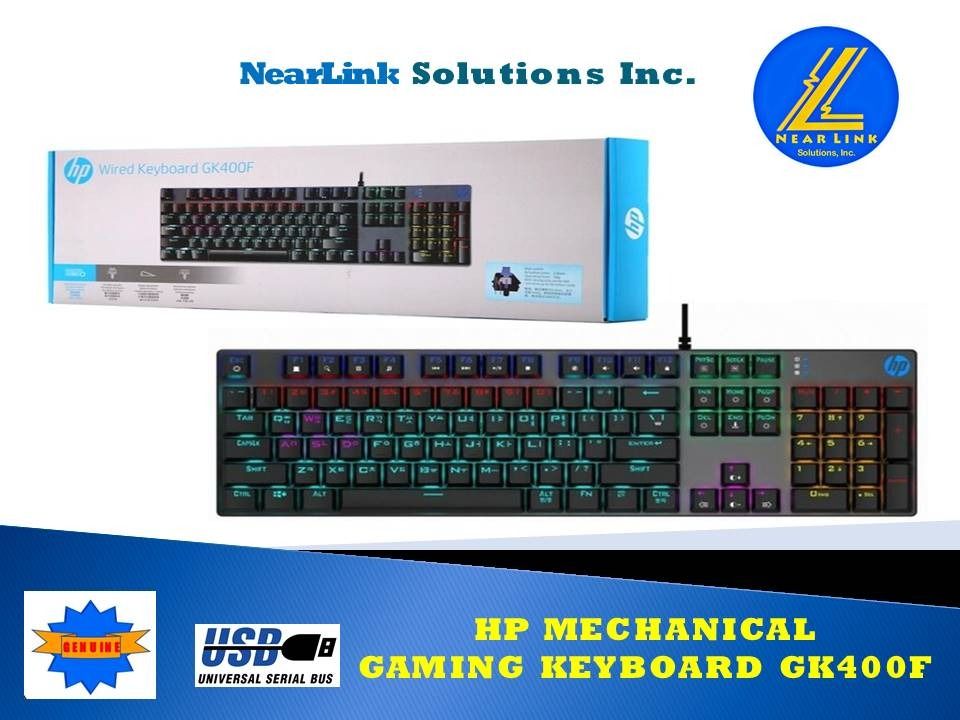 HP GK400F MECHANICAL LED GAMING KEYBAORD WIRED USB (Category: Computer Keyboard) located in Quezon City. Submitted by nearlink091613 (Listing ID 1406149930, Image 1). Description: FOR SALE! - HP GK400F Mechanical Gaming Keyboard - Wired USB connection - Features LED backlighting - Designed for gaming REGIONAL BACKLIT *Cool elegant color back lit keeps your keyboard illuminated in the dark. *Regional colored keys makes it easier to locate the keys