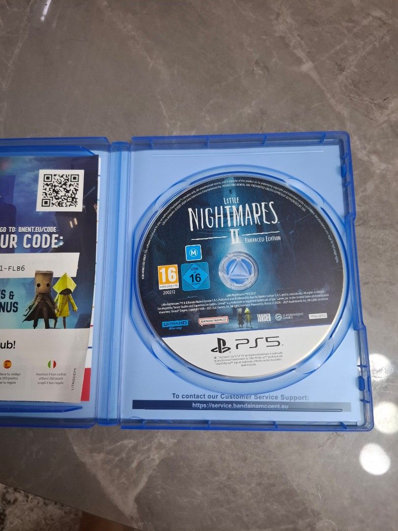 Little Nightmares II - PS5 (Category: PlayStation) located in Quezon City. Submitted by quickmountain_b45748 (Listing ID 1406150787, Image 2). Description: - Little Nightmares II - Enhanced Edition for PlayStation 5 - Includes game disc and inserts - Rated 16 - Published by Bandai Namco - Disc condition: Good - Case color: Blue.