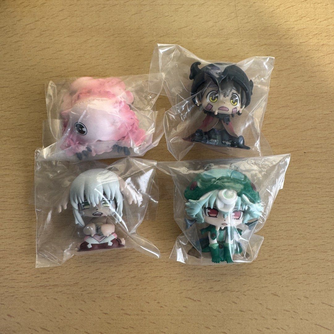 MADE IN ABYSS GASHAPON CAPSULE FIGURE (Category: Designer & Blind Box Toys) located in Davao. Submitted by missatomicbomb (Listing ID 1406234838, Image 1). Description: made in abyss 4 pc set - sold ❌ mitty + nanachi + reg + prushka (no capsule) w/ capsule: prushka only - 300 reg only - sold ❌ mop: gcash / bpi mod: j&t (starts @79), lbc (starts @84) .