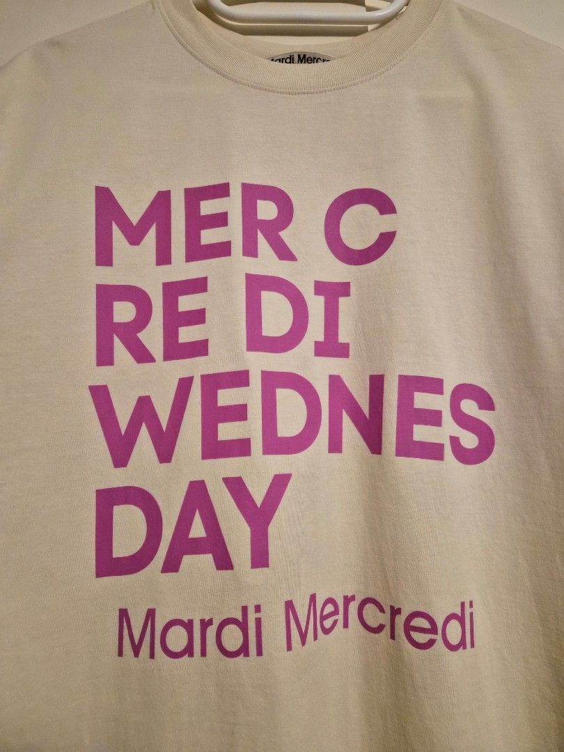 MARDI MERCREDI TSHIRT DU MERCREDI (Category: Shirts) located in San Fernando. Submitted by ms.mlscloset (Listing ID 1406240761, Image 2). Description: •100% authentic or moneyback guarantee if proven fake •New Released •Purchased from Mardi Mercredi Store in South Korea •Size: One Size (fits upto Large frame) •Color: Butter Deep Pink •Worn once only •No damage or issue.