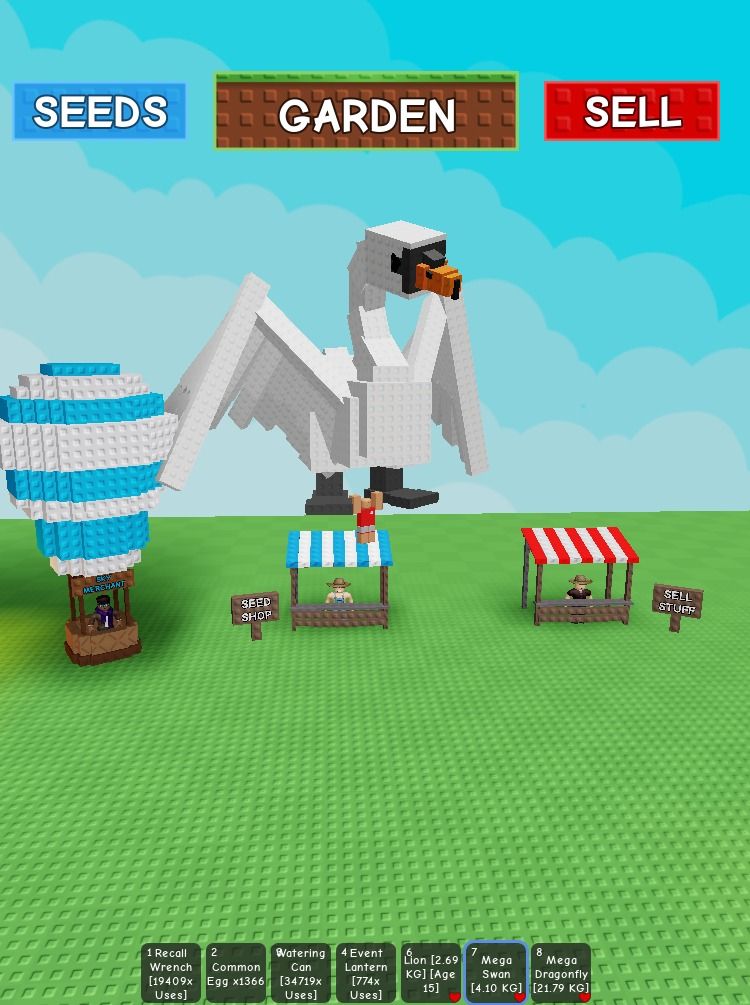 Mega Swan Grow a Garden (Category: In-Game Products) located in Las Pinas. Submitted by charlsssb (Listing ID 1406157041, Image 1). Description: Grow a Garden Mega Swan For only ₱50 Dm for inquiries..