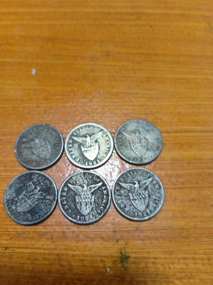 Philippine Coins 1920s (Category: Currency) located in Rizal. Submitted by HistoricalCoin (Listing ID 1406203308, Image 2). Description: 1921. five cents 6 pcs - Great for collectors!.