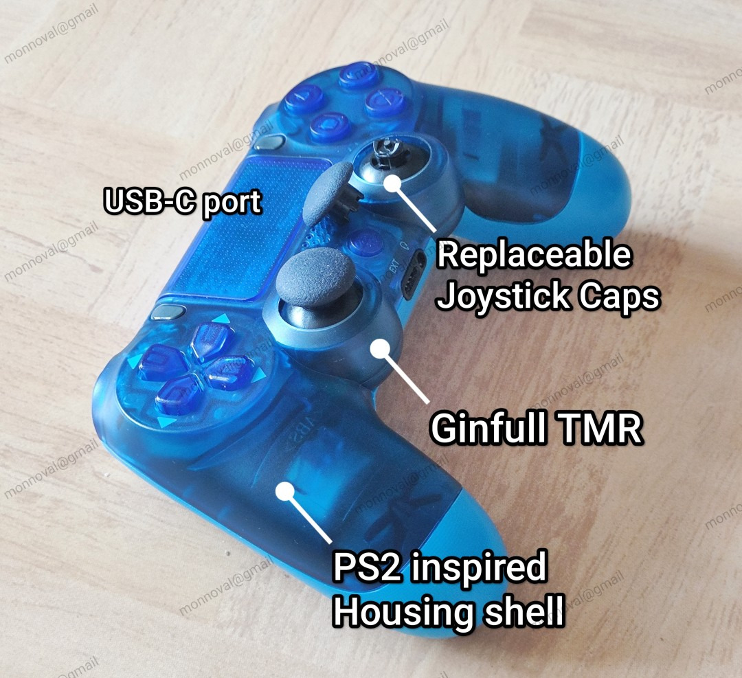 PS4 controller with USB-C and Ginfull TMR (no drift), Video Gaming ...