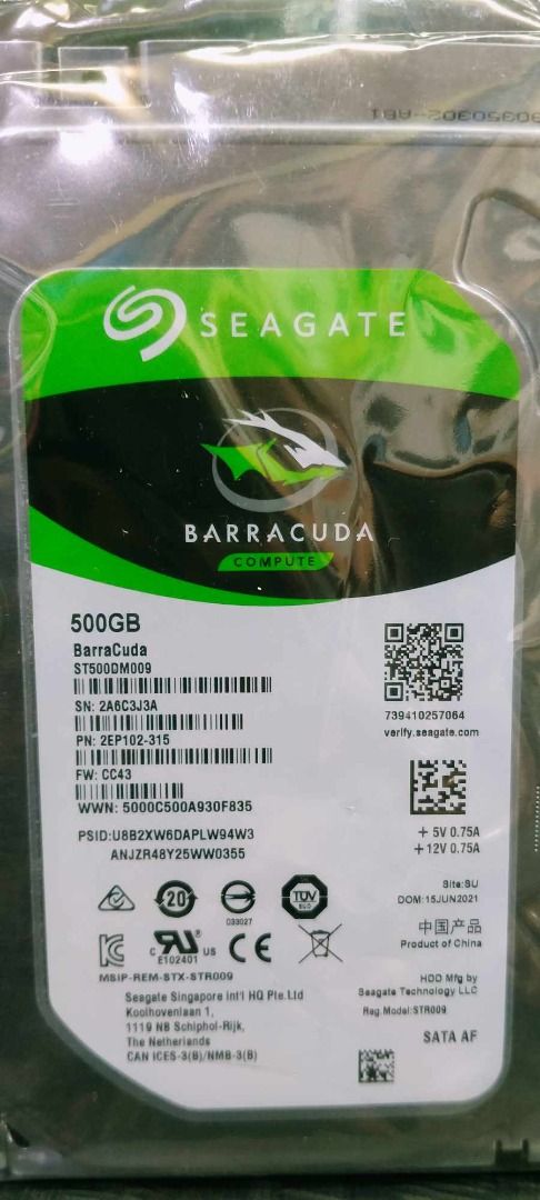 Seagate Barracuda 500GB HDD (Category: Hard Disks & Thumbdrives) located in Quezon City. Submitted by nearlink091613 (Listing ID 1406173407, Image 1). Description: FOR SALE! SEAGATE 500GB SATA 3.0 HDD - Seagate Barracuda 500GB hard drive - SATA AF interface - Brand new and sealed - Perfect for PC upgrades - Reliable storage solution 1yr Warranty/7days Replacement Void Physical Damage Visit @ Gilmore I.T Center Store Name: Nearlink Solution's Inc.