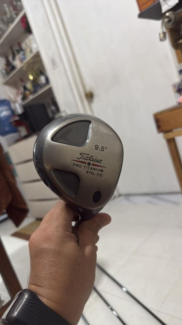 Titleist Pro Titanium 975L-FE Golf Club Set (Category: Golf) located in Subic. Submitted by mc.gyver (Listing ID 1406270979, Image 1). Description: Listing includes a set of golf clubs, featuring a Titleist Pro Titanium 975L-FE driver with a 9.5-degree loft. The set also includes several irons with Dynamic Gold shafts and Golf Pride grips. The clubs appear to be well-maintained and ready for use..