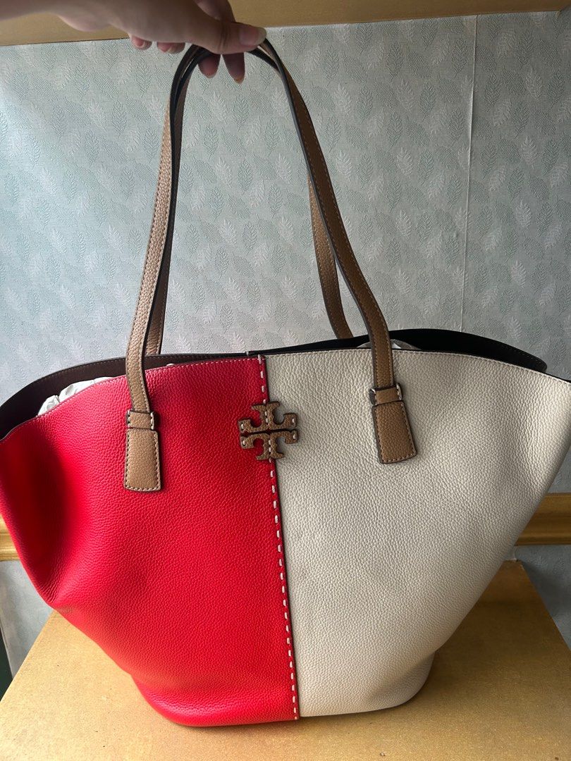Tory Burch McGraw Color-Block Shopper Tote (Category: Luxury Bags & Wallets) located in Paranaque City. Submitted by littlebitsofj9 (Listing ID 1406207008, Image 1). Description: Does not include the mini pouch paired with the bag MOP: Cash, BPI, BDO, GCash.