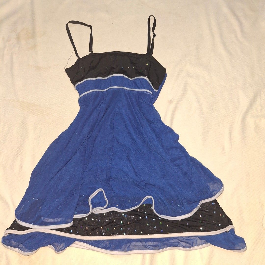 Y2K Blue & Black Layered Dress (Category: Dresses) located in Meycauayan. Submitted by rexrei (Listing ID 1406201792, Image 2). Description: · · ─ ·ʚɞ· ─ · · can fit to medium !! with sparkly sequence medj tight sa bust MOP: Gcash Shipping via J&T express ╰┈➤ 💬 message me for any inquiries :3 .