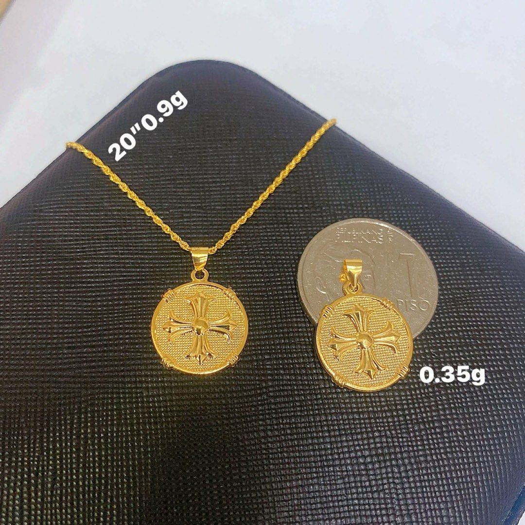 18k Saudi Gold Circular Cross Pendant (Category: Necklaces) located in Quezon City. Submitted by abr_collections (Listing ID 1406436957, Image 1). Description: Open for layaway!! 📍 Batasan Hills Quezon City ❇️ Brandnew 👉 Lightweight 💯 Legit gold ✅ Pawnable 👌 Money back if proven fake 🚚 COD/COP with DP 500 via LBC COD Via Lalamove/Grab - Aboño rider (buyer’s risk) ❌ No meet up ❌ No cancellation of order ❌ No return, no exchange unless damage 