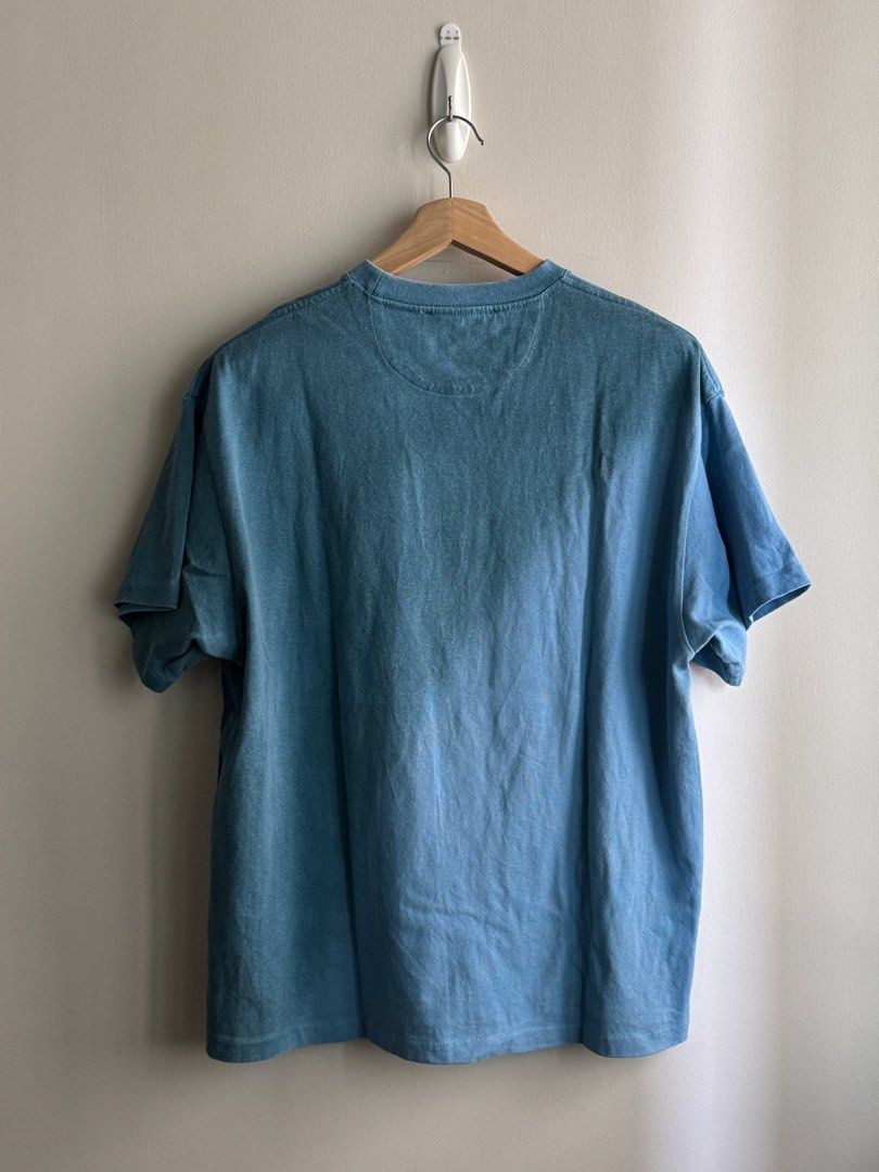 Acne Studios Oversized Blue Cotton T-shirt (Category: Tshirts & Polo Shirts ) located in Pasig City. Submitted by heattsupply (Listing ID 1406295983, Image 2). Description: Acne Studios T-shirt is made of 100% cotton. It features a light blue color and a crew neck. The Acne Studios logo is visible on the front and inside the collar. The tag indicates it was made in Portugal. Oversized fit Measurements: 24W x 29.