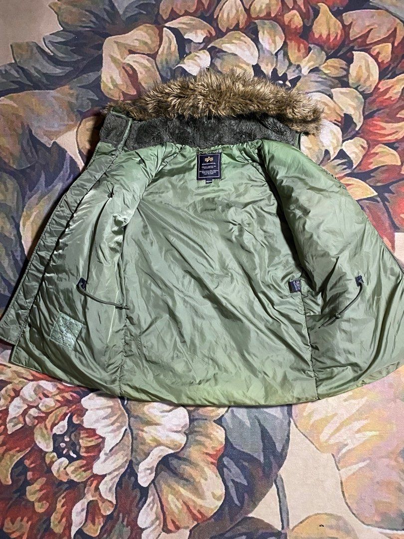 ALPHA INDUSTRIES N-3B FLIGHT JACKET (Category: Coats, Jackets and Outerwear) located in Bato. Submitted by pickpicpost (Listing ID 1406447912, Image 3). Description: IN EXCELLENT CONDITION COLORATE 9/10 MINIMAL SIGN OF USAGE DIMES 25.5 x31” SLEEVE LENGTH 28” .
