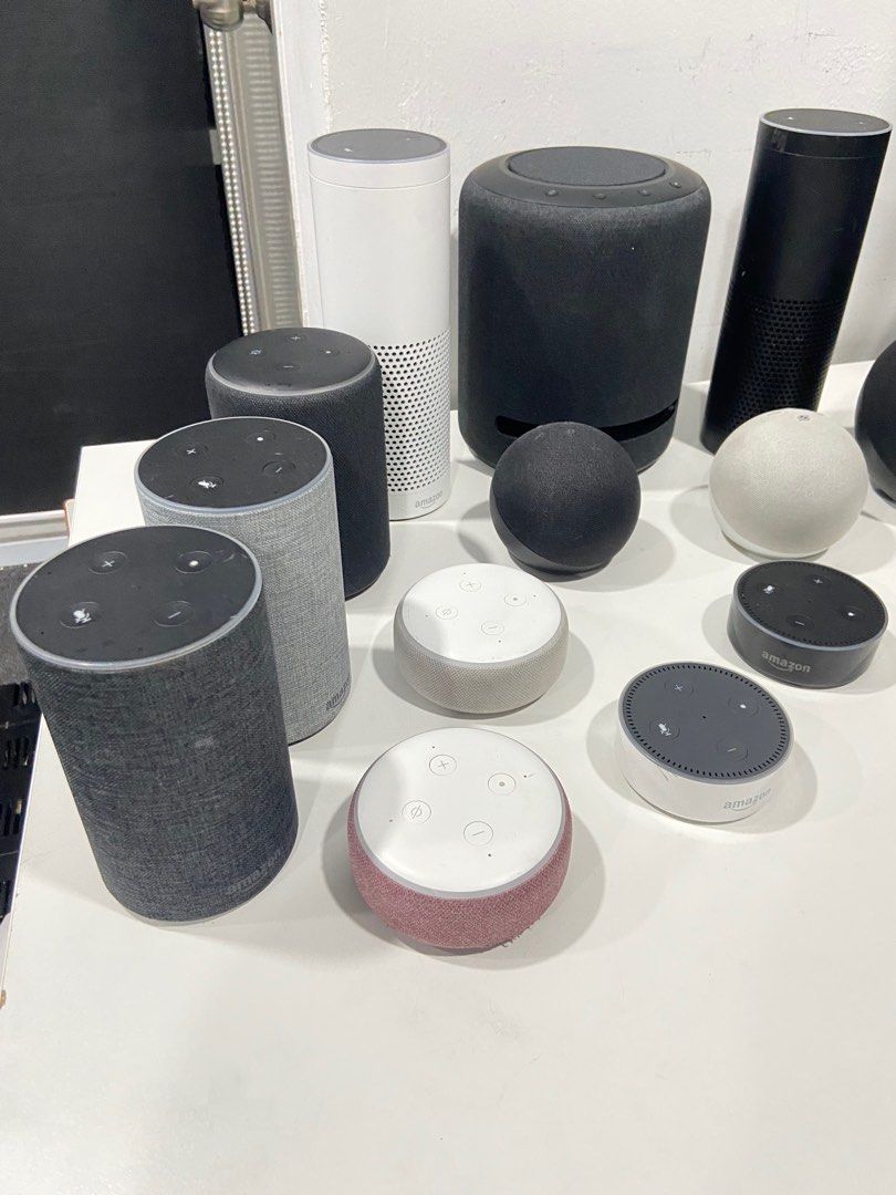 Amazon Echo Dot, Echo, Echo Plus, and Echo Studio (Category: Soundbars, Speakers & Amplifiers) located in Kuala Lumpur. Submitted by daniel31971 (Listing ID 1406448068, Image 3). Description: Condition all working Charger not included All have different prices .