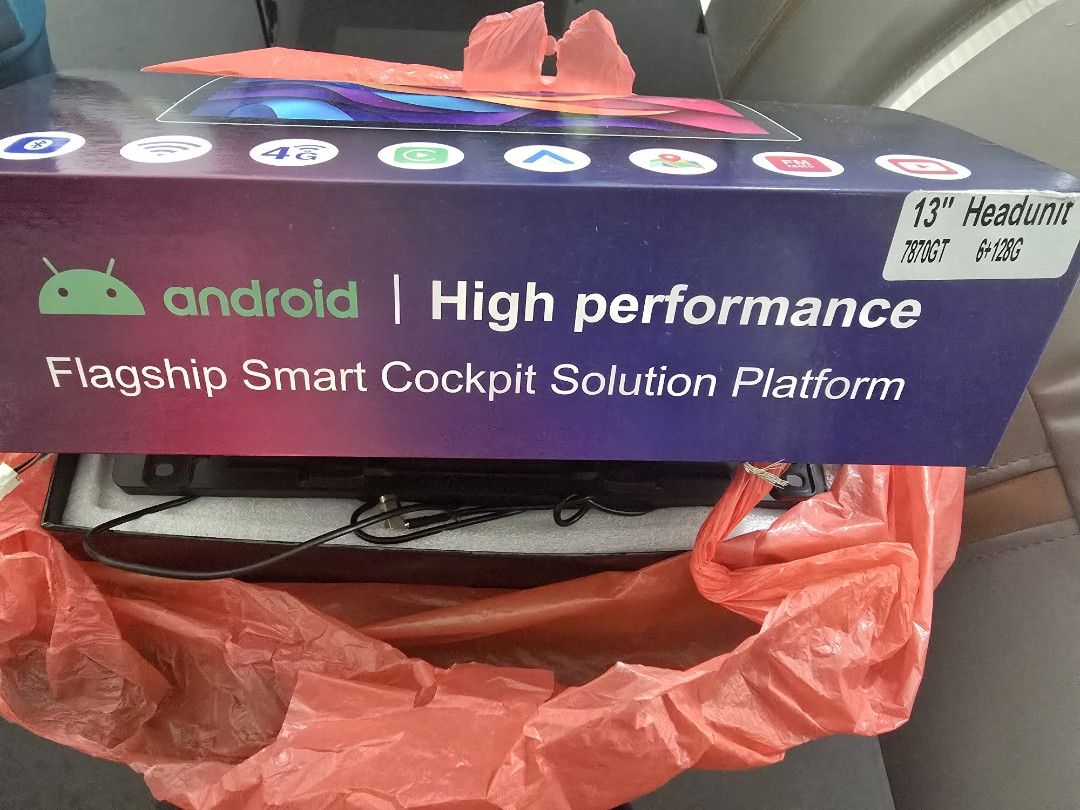 Android 13" Headunit - High Performance (Category: Navigation & Displays) located in Singapore. Submitted by riceboy78 (Listing ID 1406334667, Image 1). Description: - Brand new Android head unit - 13-inch display - Android 13 operating system - 4G connectivity - 6+128 - Responsive unit.